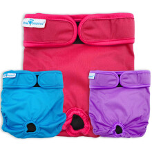 Paw Inspired Fraldas Laváveis para Cães (3 Pacotes) | Fraldas de Tecido Reutilizáveis para Cães Fêmeas