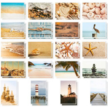40-pack bulk ansichtkaarten voor nautisch strand en zee uit de hele wereld voor verzending 20 verschillende ontwerpen (4 x 6 inch)