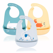 Babadores de Silicone YINgJEE 3pcs para Alimentação com Ajuste e à Prova d'Água