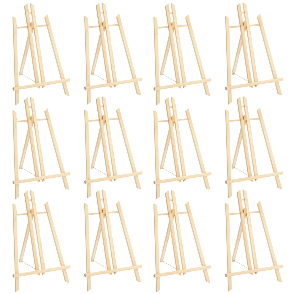 Wood Table Top Easels, Bulk Easel Stands for Painting Canvases (13.8 in, 12 Pack)