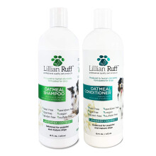 Lillian Ruff PRO Formula set shampoo e balsamo per cani deodorante alla farina d'avena - Calma prurito e allergie Sollievo ultra nutriente per la