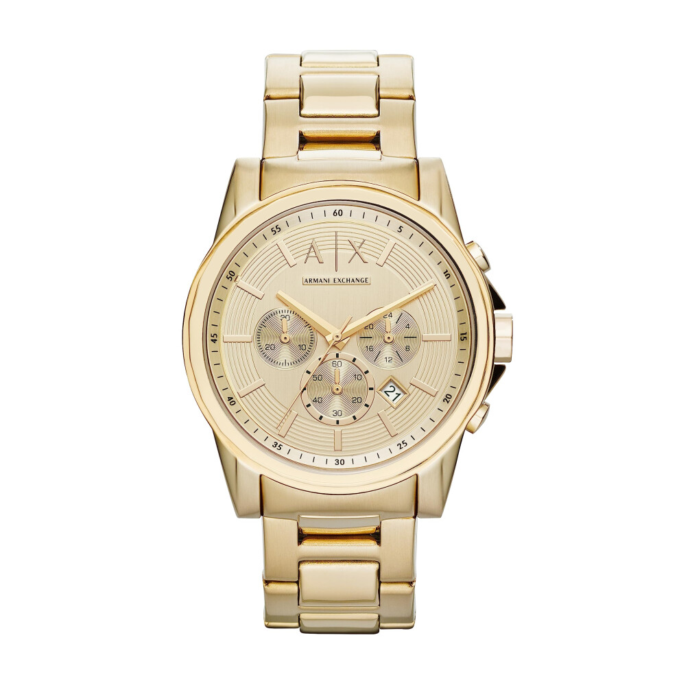 AX Armani Exchange Men's Chronograph Gold-Tone Stainless Steel Bracelet Watch (Model: AX2099)