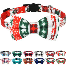 Joytale Collare per gatti natalizi aggiornato con campanelli Collari per gatti staccabili con farfallino 1 confezione di collari per gattini scoz