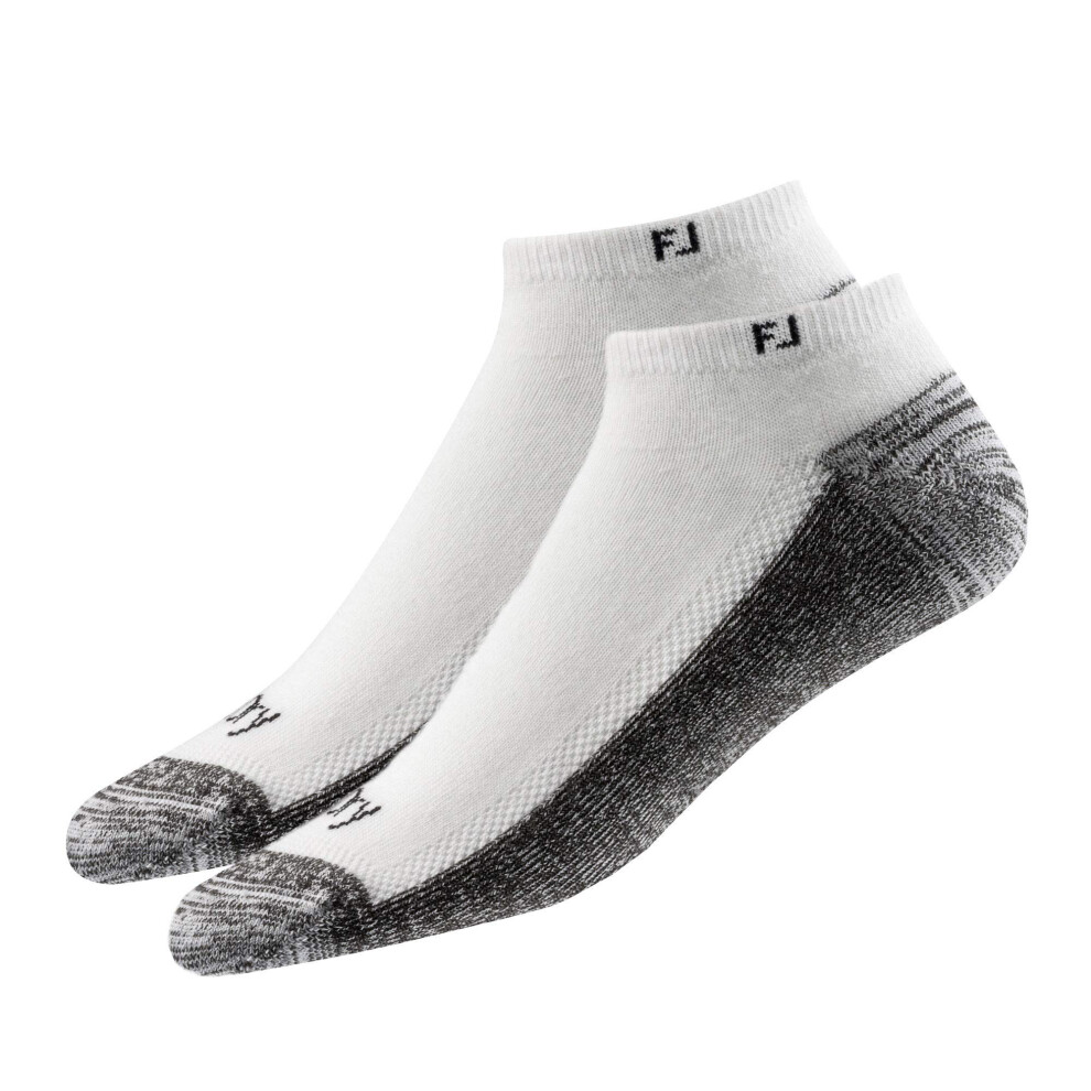 FootJoy Mens ProDry Low cut XL 2-Pack Socks, White, Fits Shoe Size 12-15