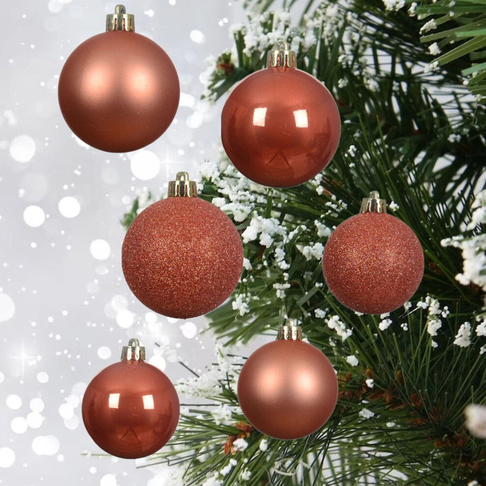 30 Orange Baubles Christmas Tree Decorations Spiced Pumpkin Hanging