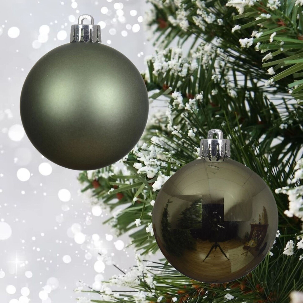 Shop4allsorts Rosemary Baubles Christmas Tree Decorations Shatterproof 6Cm Green Size 24
