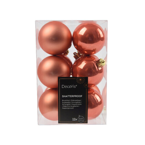 48 Spiced Pumpkin Orange Baubles Christmas Tree Decorations Tree 6cm 2