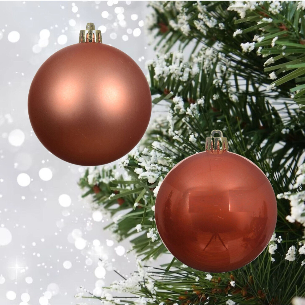 12 Spiced Pumpkin Orange Baubles Christmas Tree Decorations Tree 6cm