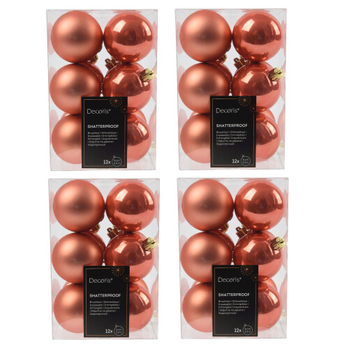 48 Spiced Pumpkin Orange Baubles Christmas Tree Decorations Tree 6cm 1