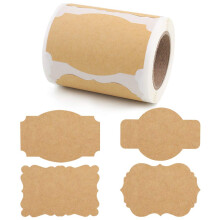 SallyFashion 3x2 tums presentetiketter av kraftpapper 200 st. Tomma etikettklistermrken fr julglasflaska presenttillbehr