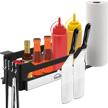 Griddle Caddy for Blackstone 28"/36" Griddles/Prep Cart, Grill Accessories Space Saving for Blackstone BBQ Accessories Storage Box with Magnetic Tool