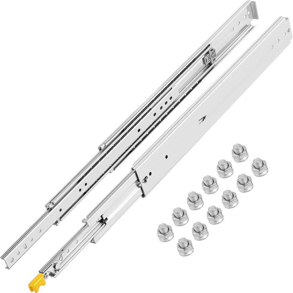 VEVOR Heavy Duty Drawer Slides 26" Length, Locking Drawer Slides 500lbs Load Capacity Long Full Extension Drawer Slide 1 Pair Side Mount Ball Bearing