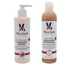 Warren London Combo Burro da 8 oz - Shampoo e balsamo Premium per cani - Detergente esfoliante con balsamo profumato - Districante e idratante pe