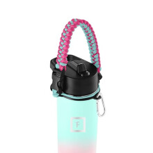 JERNKLABE Paracord-h?ndtag - Passer til vandflasker med bred mund - Holdbar b?rer Sikkert tilbeh?r Survival Strap Snor Sikkerhedsring og Karabinh