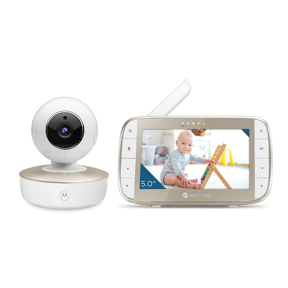 Motorola Baby Monitor - VM50G Video Baby Monitor with Camera, 1000ft Range 2.4 GHz Wireless 5" Screen, 2-Way Audio, Remote Pan, Tilt, Zoom, Room Temp