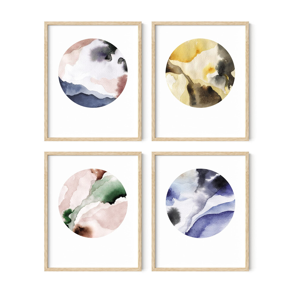 Haus And Hues Aquarelldrucke, Wandkunst 4Er-Set, Minimalistische Wandkunstdrucke Und Poster, Moderne Wandkunst F R Schlafzimmer, Minimalistisch-image