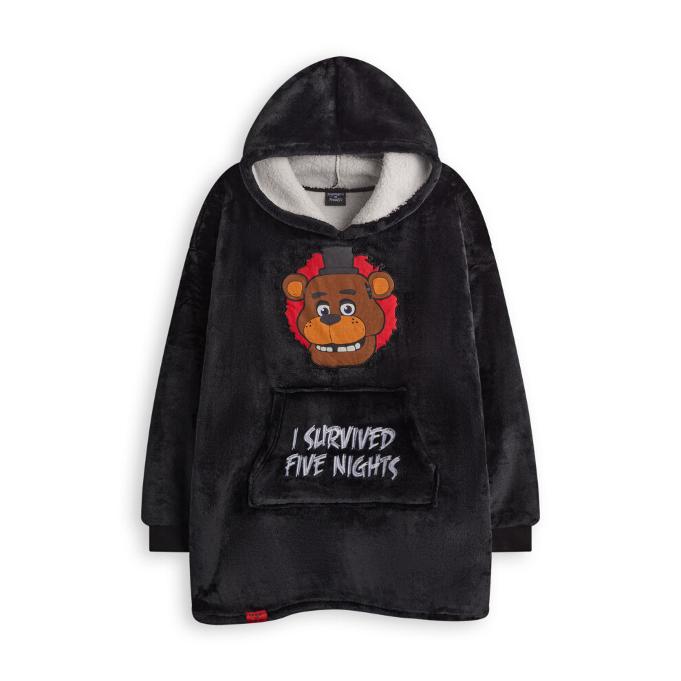 Five Nights At Freddy's Blanket Hoodie (Boys Black)