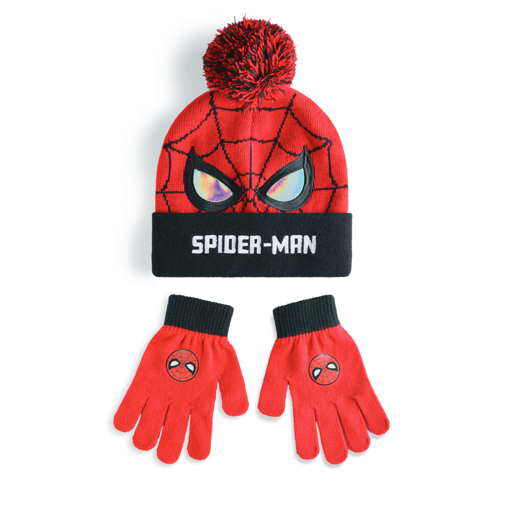 Marvel Beanie and Gloves Set (Boys Multicoloured)