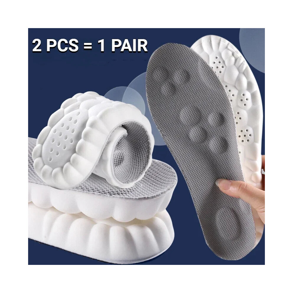 Hesliya ( Upgrade, 43-44(270Mm)) Ultra Comfort 4D Massage Shoe Insoles Say Goodbye To Foot Pain Grey