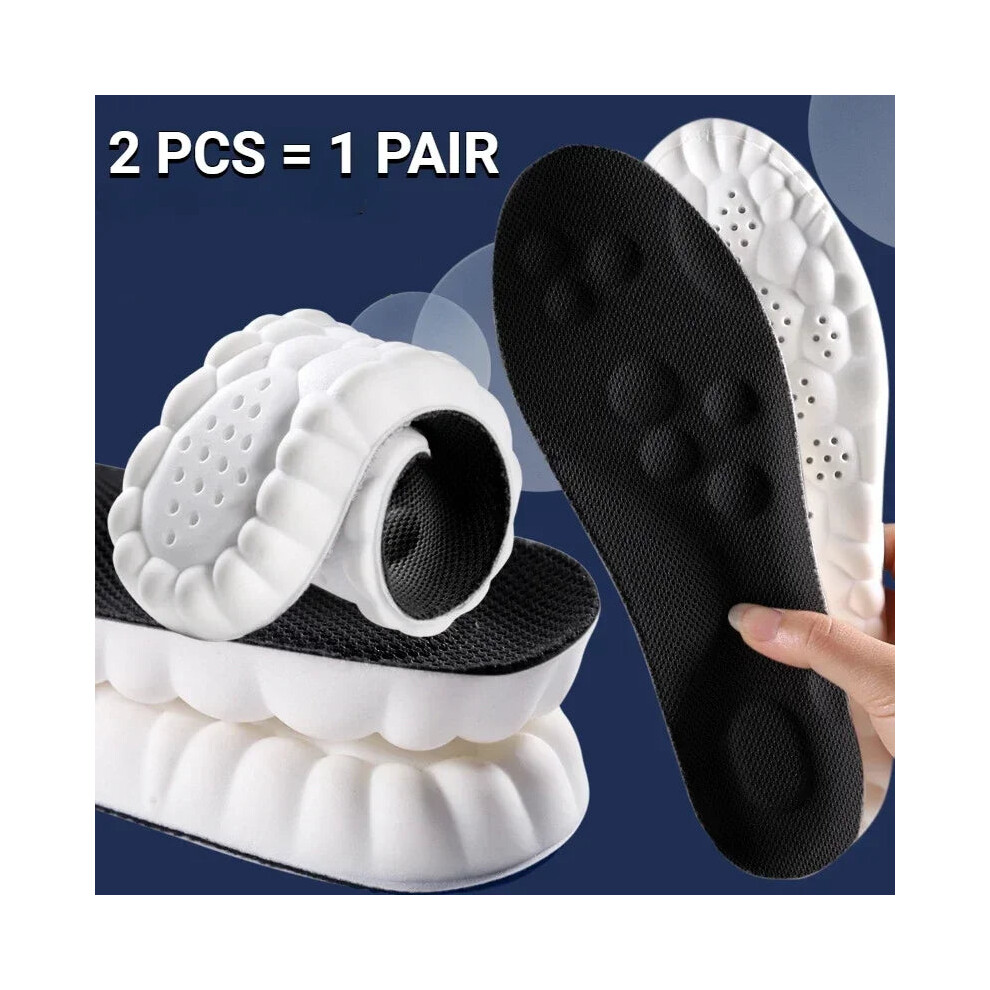 Hesliya ( Upgrade, 45-46(280Mm)) Ultra Comfort 4D Massage Shoe Insoles Say Goodbye To Foot Pain Black