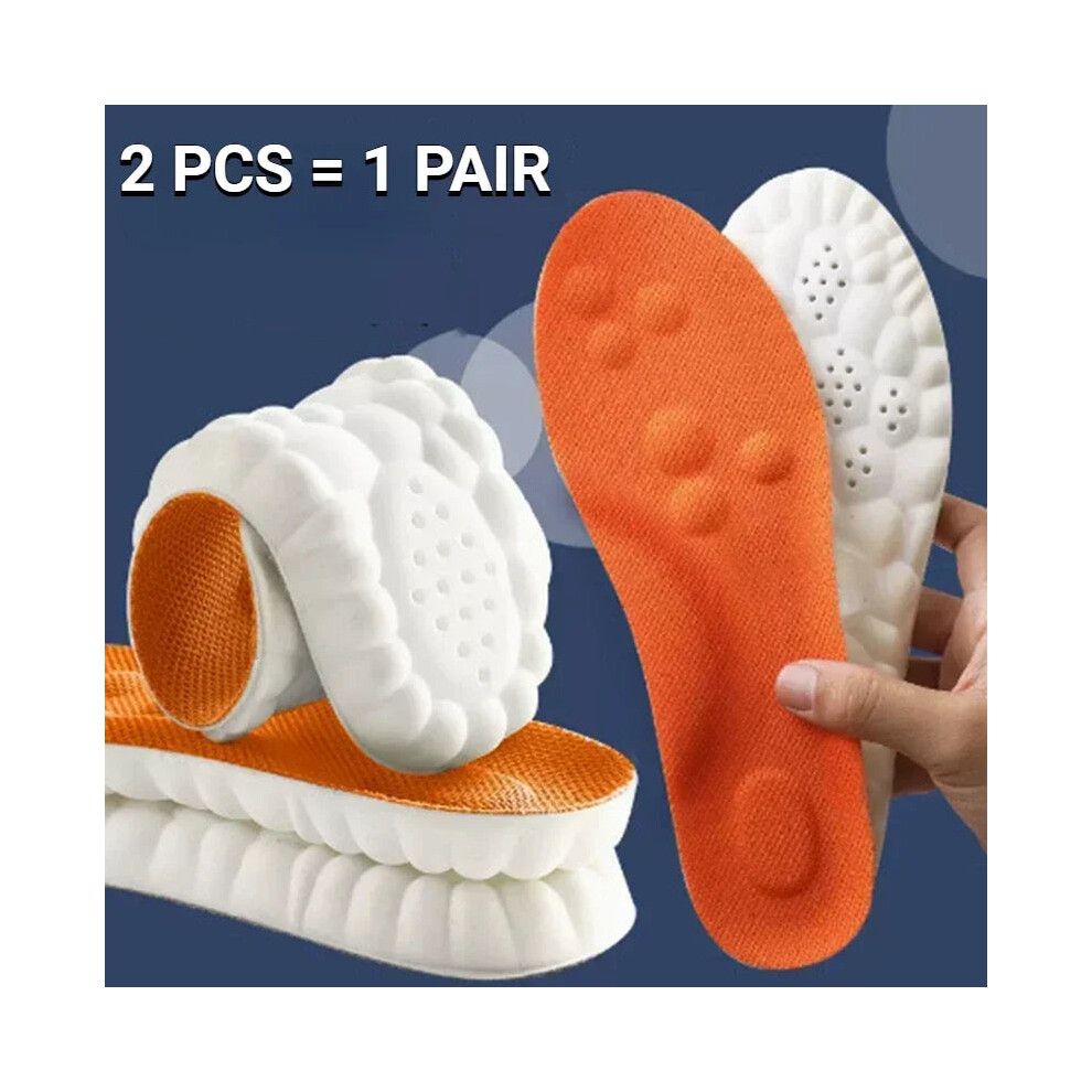 Hesliya ( Upgrade, 41-42(260Mm)) Ultra Comfort 4D Massage Shoe Insoles Say Goodbye To Foot Pain Orange