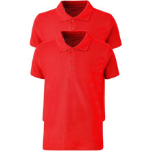 (9-10 Years, 2 Pack Red) Panzy 2 or 4 Pack School Boys Girls Unisex Kids Quality White Short Sleeve Polo T-Shirt Age 3-9 yrs