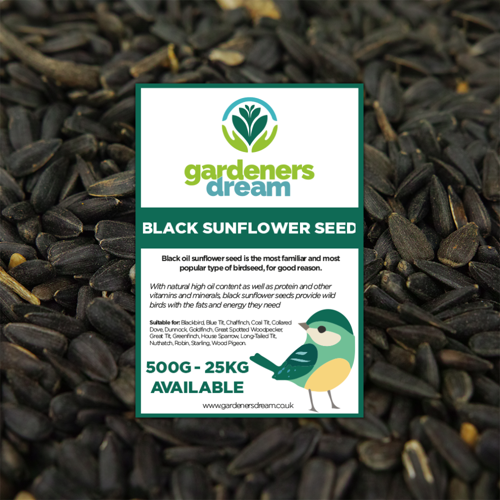 Gardeners Dream Gardenersdream Oil Sunflower Seeds - Oil Rich Feed Wild Garden Bird Food Black