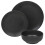 URBN-CHEF (12Pc Black) Coloured Stone Ceramic Dinnerware Crockery Plates Bowls Dining Set 3
