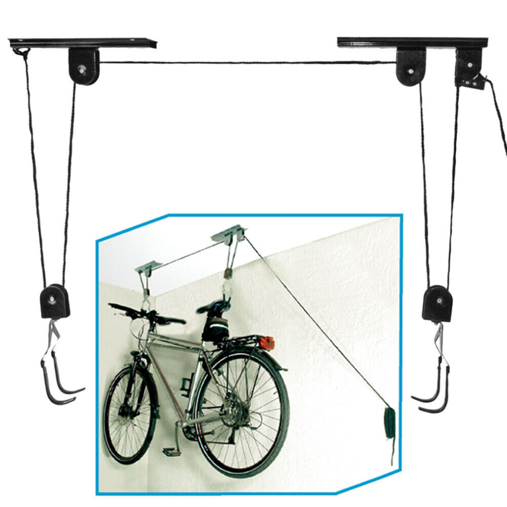 Bike Lift Ceiling Mount Max 45Kg Bicycle Hoisting System Hanging Storage Pulley