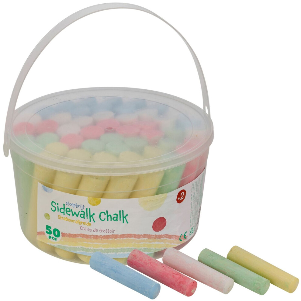 50Pcs Jumbo Coloured Giant Kids Chalk in Tub