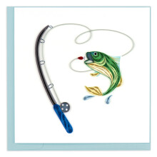 Quilling Fly Fishing Trout-tastic Fun Hand-Finished Art Greeting Card