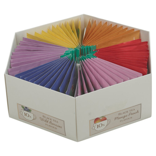 URBN Living Hexagon Tea Box with 60 Fruit Flavoured Breakfast Tea Bags 1