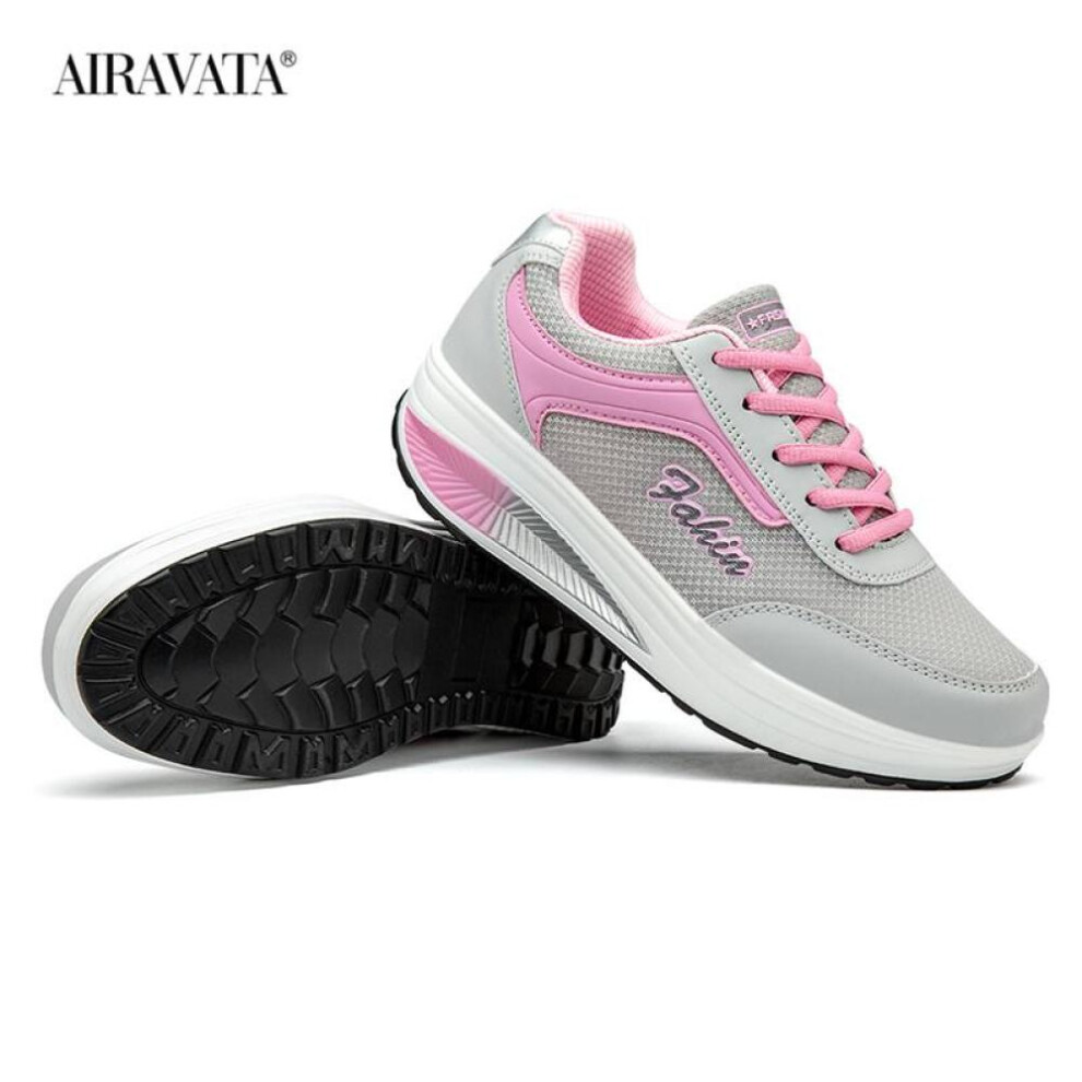 (Pink, 35) Women's Soft Bottom Casual Shake Shoes Fashion Breathable Ladies Sport Shoes Running Sneakers