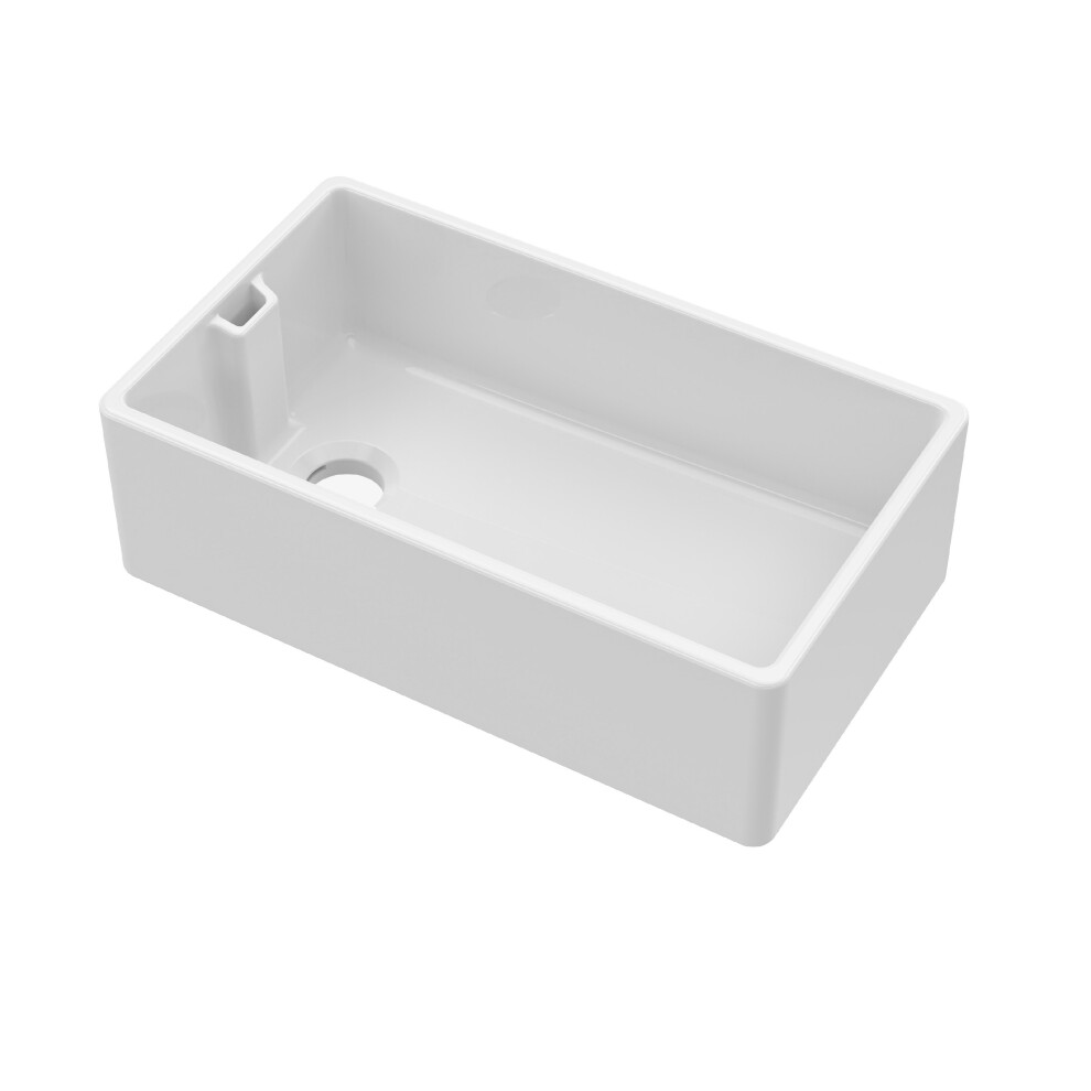 Single Bowl Belfast Kitchen Sink with Overflow, No Tap Hole