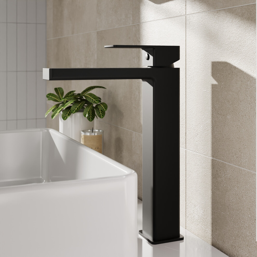 Balterley Square Tall Mono Basin Mixer Tap - Matt Black