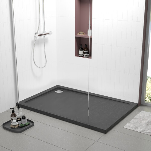 Balterley 1200mm x 800mm Premium Rectangular Shower Tray - Slate Grey