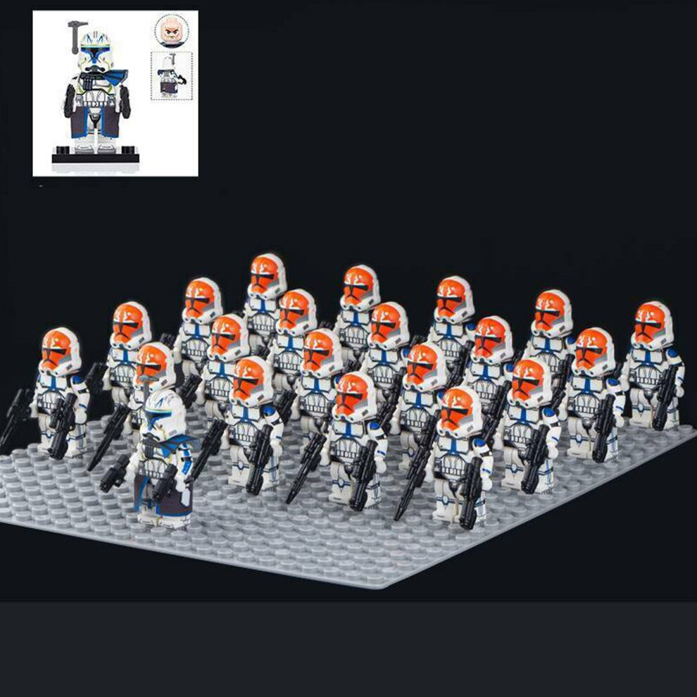 (Star Wars-B) 21PCS Star Wars 501st Clone Troopers Rex Minifigures Kids Toy Set Fit Lego (Excludes base)