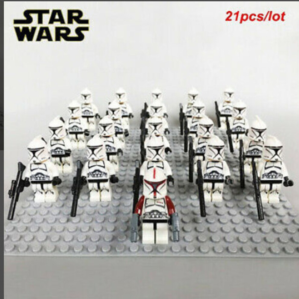 Bonxaif (Star Wars-G) 21Pcs Star Wars 501St Clone Troopers Rex Minifigures Kids Toy Set Fit Lego (Excludes Base)