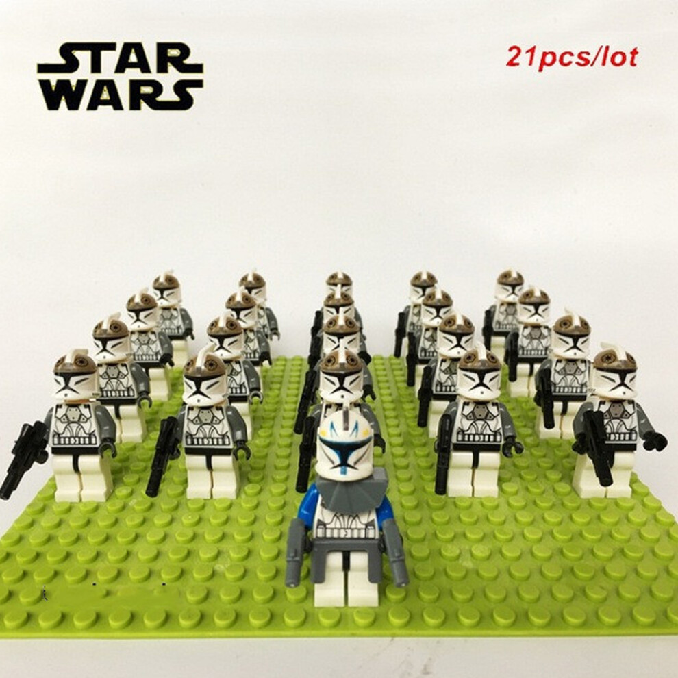 (Star Wars-K) 21PCS Star Wars 501st Clone Troopers Rex Minifigures Kids Toy Set Fit Lego (Excludes base)