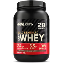 (Extreme Milk Chocolate) Optimum Nutrition Gold Standard 100% Whey Muscle Building and Recovery Protein Powder With Naturally Occurring Glutamine and BCAA Amino Acids