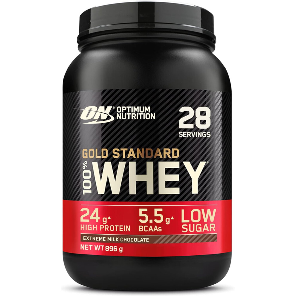 (Extreme Milk Chocolate) Optimum Nutrition Gold Standard 100% Whey Muscle Building And Recovery Protein Powder With Naturally Occurring Glutamine And