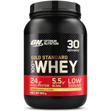 (French Vanilla Crème) Optimum Nutrition Gold Standard 100% Whey Muscle Building and Recovery Protein Powder With Naturally Occurring Glutamine and BCAA Amino Acids