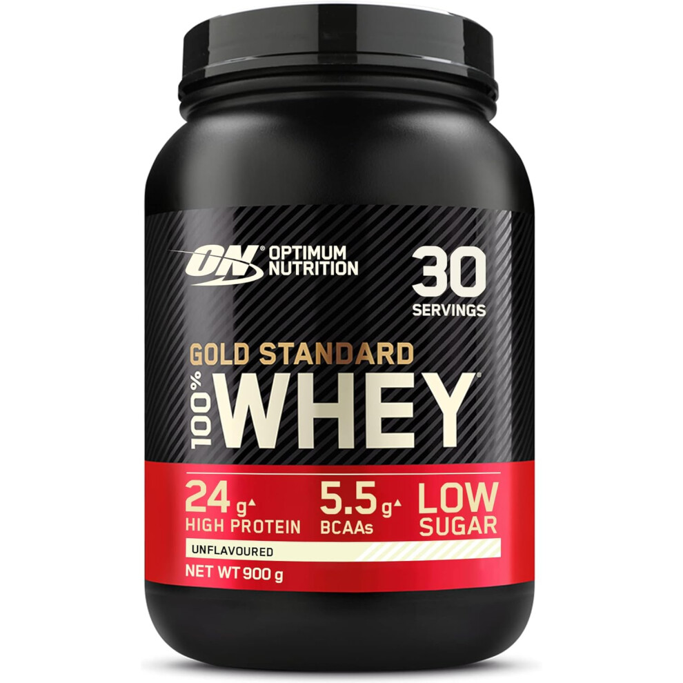 Optimum Nutrition (Unflavoured) Standard 100% Whey Muscle Building And Recovery Protein Powder With Naturally Occurring Glutamine And Bcaa Amino Gold