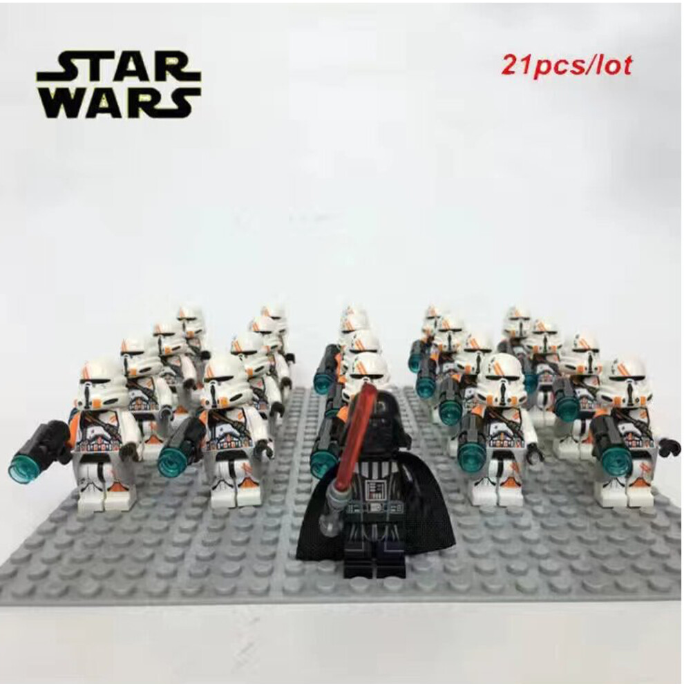 (Star Wars-1) 21PCS Star Wars 501st Clone Troopers Rex Minifigures Kids Toy Set Fit Lego (Excludes base)