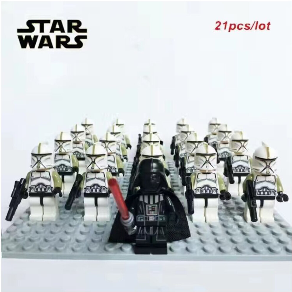 (Star Wars-5) 21PCS Star Wars 501st Clone Troopers Rex Minifigures Kids Toy Set Fit Lego (Excludes base)