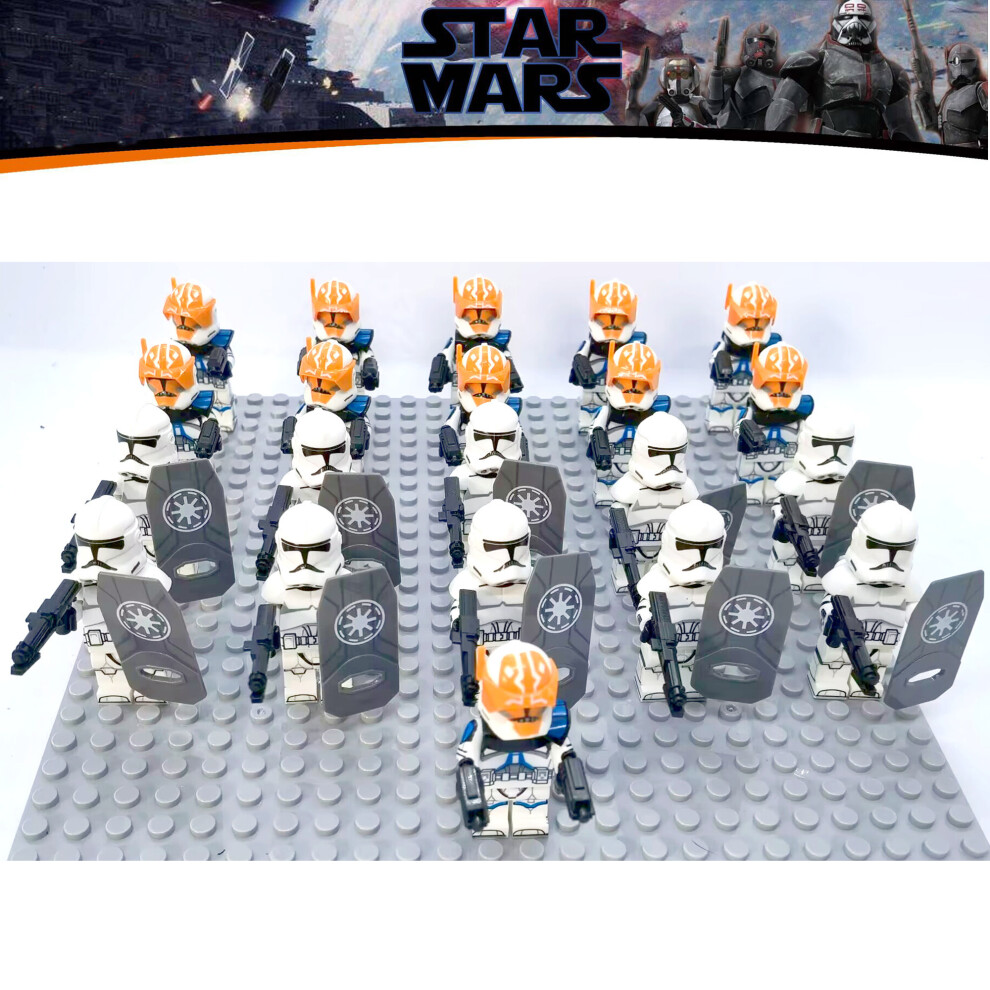 (Star Wars-8) 21PCS Star Wars 501st Clone Troopers Rex Minifigures Kids Toy Set Fit Lego (Excludes base)