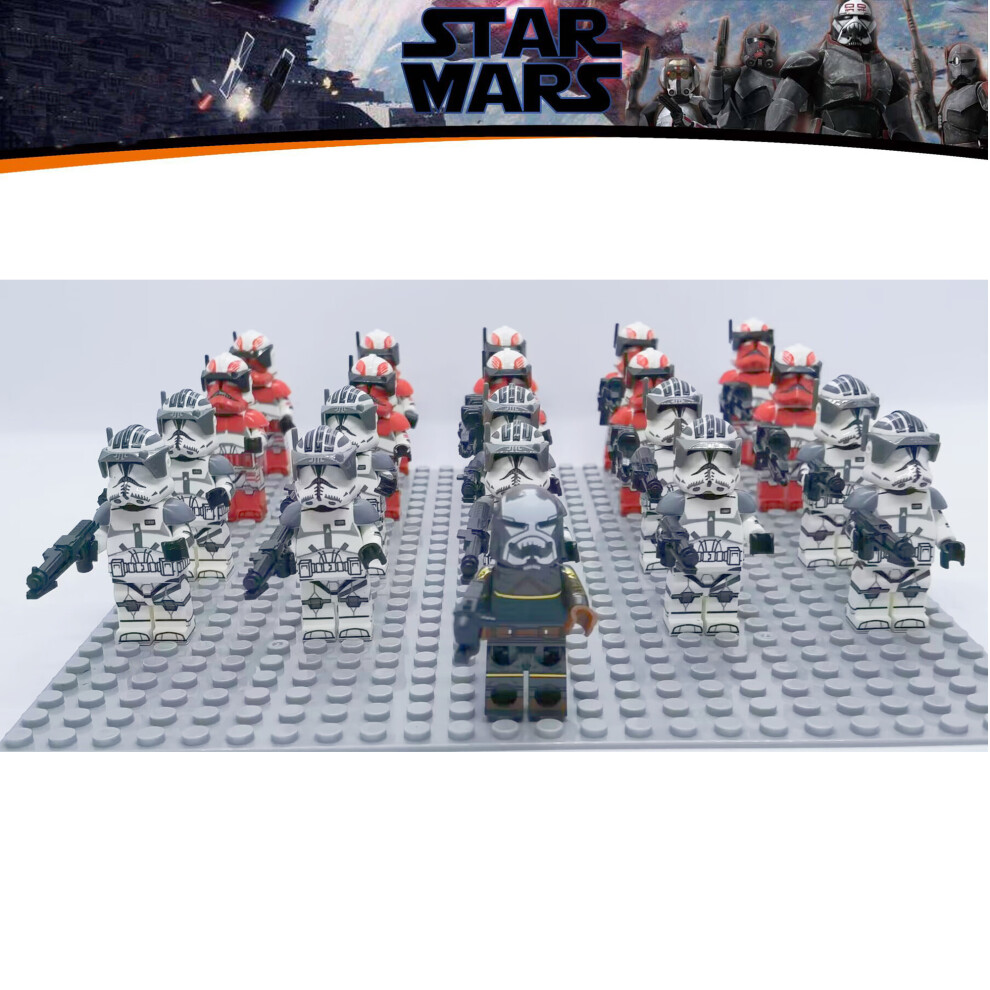 (Star Wars-10) 21PCS Star Wars 501st Clone Troopers Rex Minifigures Kids Toy Set Fit Lego (Excludes base)