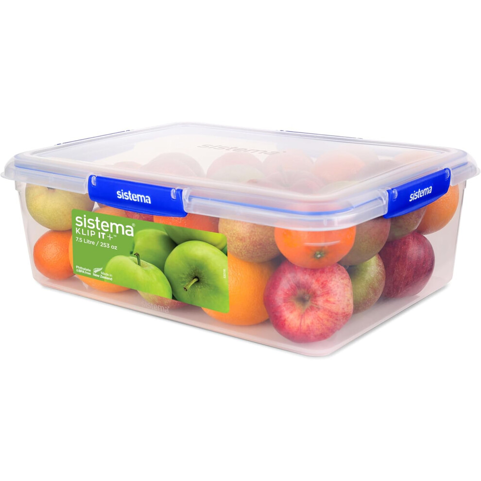 (7.5L) SISTEMA KLIP IT PLUS Food Storage Containers Leak-Proof Stackable/Airtight BPA-Free