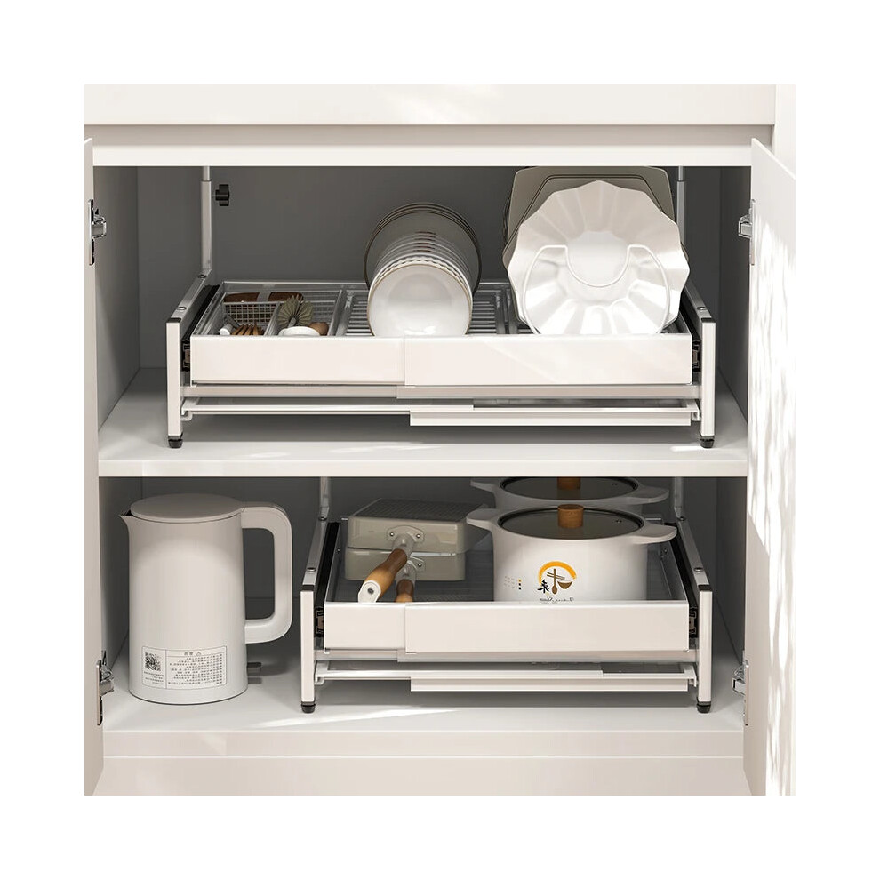 Pull out Cabinet Organizer, Expandable(13"-22.8") under sink organizer Heavy Duty Slide out Drawers for Pots and Pans