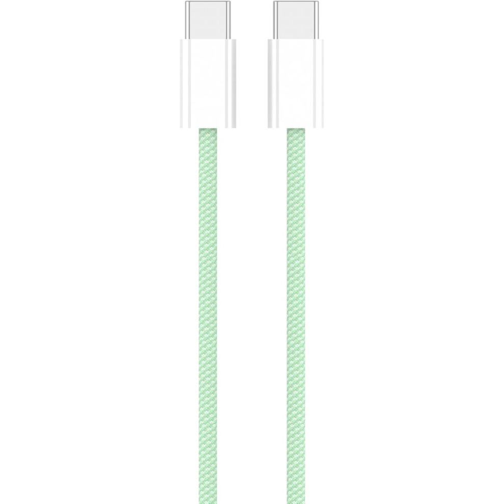 2 Pack Green USB C TO USB C Type-C Fast Charging Nylon Braided Data Cable 1M